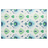 Farbenfrohe blaugrüne Katzenmuster Stoff (Fat Quarter (45,7 x 55,9 cm))