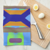 Farbenfrohe blaugrüne Orangenmuster für kundenspez Handtuch (Viertel Falte)