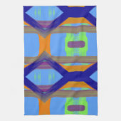 Farbenfrohe blaugrüne Orangenmuster für kundenspez Handtuch (Vertikal)