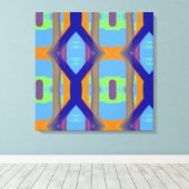 Farbenfrohe blaugrüne Orangenmuster für kundenspez Leinwanddruck (Insitu (Holzboden))