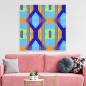 Farbenfrohe blaugrüne Orangenmuster für kundenspez Leinwanddruck (Insitu (Wohnzimmer))