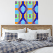 Farbenfrohe blaugrüne Orangenmuster für kundenspez Leinwanddruck (Insitu (Schlafzimmer))