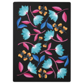 Farbenfrohe blaurosa Folklorekunst Klemmbrett (Rückseite)