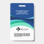 Farbenfrohe Blautöne Design Medizinische ID und Lo Ausweis (Rückseite)