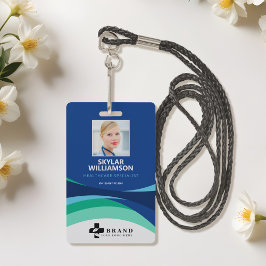 Farbenfrohe Blautöne Design Medizinische ID und Lo Ausweis