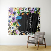 Farbenfrohe Blauvögel und botanisches Foto Wandteppich (Beispiel (Horizontal))