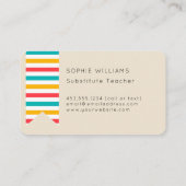 Farbenfrohe Bleistifte Stellvertretender Lehrer Visitenkarte (Rückseite)