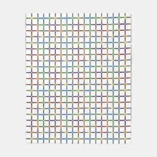Farbenfrohe Blended Rainbow Grid mit Negativ Space Fleecedecke