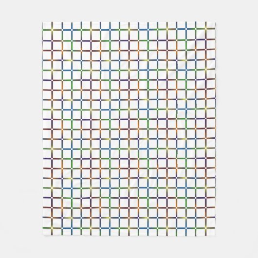 Farbenfrohe Blended Rainbow Grid mit Negativ Space Fleecedecke (Vorderseite)