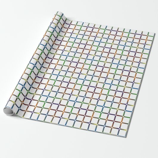 Farbenfrohe Blended Rainbow Grid mit Negativ Space Geschenkpapier (Ungerollt)