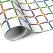 Farbenfrohe Blended Rainbow Grid mit Negativ Space Geschenkpapier (Rolleneckpunkt)