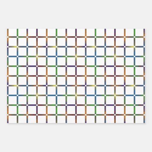 Farbenfrohe Blended Rainbow Grid mit Negativ Space Geschenkpapier Set (Vorderseite 3)