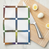 Farbenfrohe Blended Rainbow Grid mit Negativ Space Geschirrtuch (Viertel Falte)