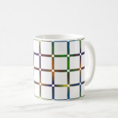 Farbenfrohe Blended Rainbow Grid mit Negativ Space Kaffeetasse (VorderseiteRechts)