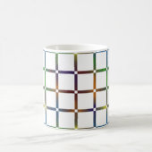 Farbenfrohe Blended Rainbow Grid mit Negativ Space Kaffeetasse (Mittel)