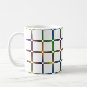 Farbenfrohe Blended Rainbow Grid mit Negativ Space Kaffeetasse