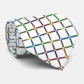 Farbenfrohe Blended Rainbow Grid mit Negativ Space Krawatte (Gerollt)