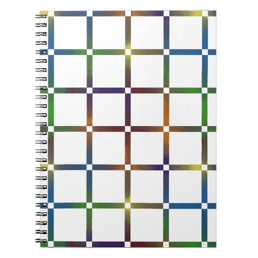 Farbenfrohe Blended Rainbow Grid mit Negativ Space Notizblock (Vorderseite)
