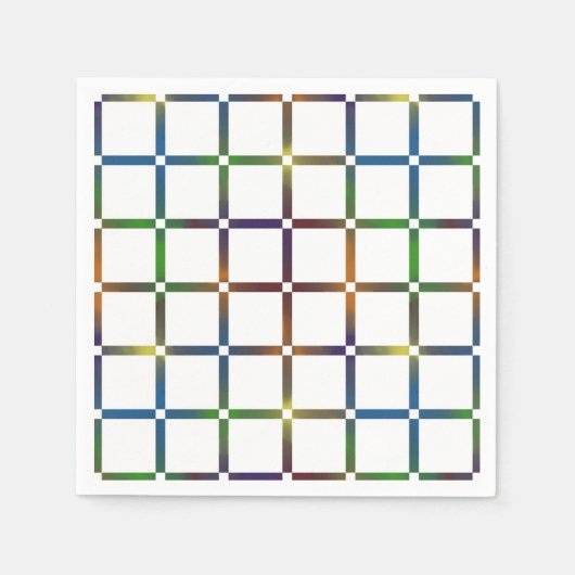 Farbenfrohe Blended Rainbow Grid mit Negativ Space Serviette (Vorderseite)