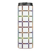 Farbenfrohe Blended Rainbow Grid mit Negativ Space Thermosbecher (Rückseite)