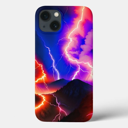 Farbenfrohe Blitze Eins Case-Mate iPhone Hülle (Rückseite)