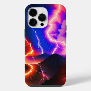Farbenfrohe Blitze Eins iPhone 14 Pro Max Hülle