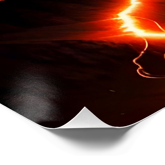 Farbenfrohe Blitze Eins Poster (Ecke)