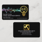 Farbenfrohe Blitze-Power bis Handyman Bulb Visitenkarte (Vorne/Hinten)