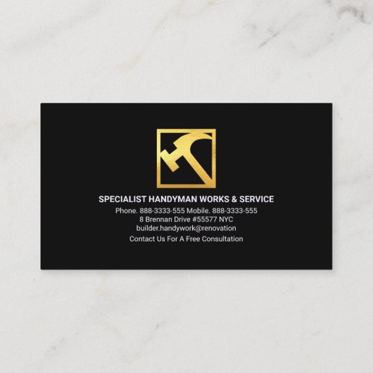 Farbenfrohe Blitze Powering Handyman Bulb Visitenkarte (Rückseite)