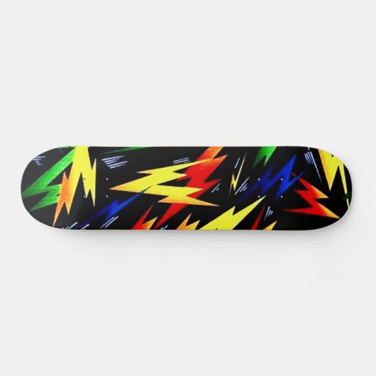 Farbenfrohe Blitze Skateboard (Horizontal)