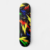 Farbenfrohe Blitze Skateboard (Vorderseite)