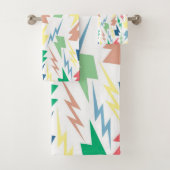 Farbenfrohe Blitze Y2K Indie Vibrant Badezimmer Badhandtuch Set (Insitu)