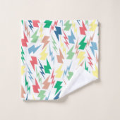 Farbenfrohe Blitze Y2K Indie Vibrant Badezimmer Badhandtuch Set (Waschlappen)