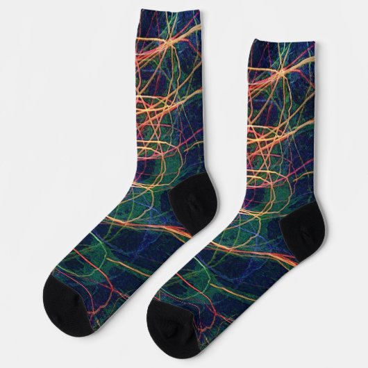 Farbenfrohe Blitzstil Funky Socks Socken (Linkes Detail)