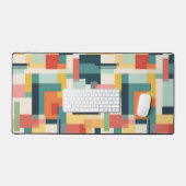 Farbenfrohe Blöcke Abstrakt Mitte des Jahrhunderts Schreibtischunterlage (Tastatur & Maus)