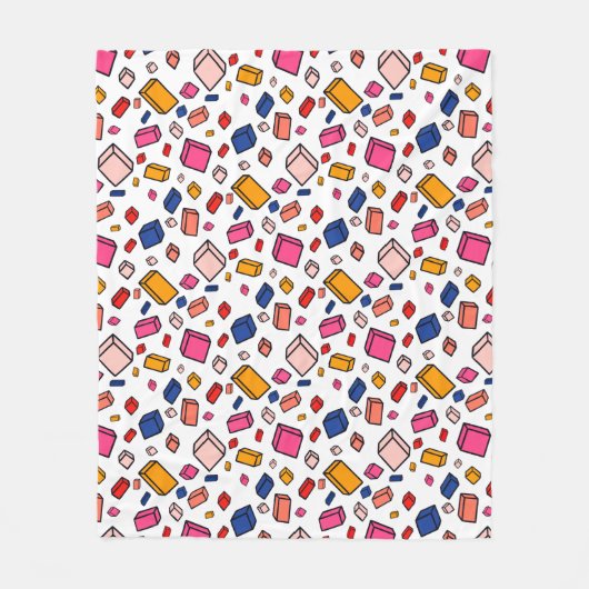 Farbenfrohe Blockmuster Zeichnend Kinderzimmer Fleecedecke (Vorderseite)