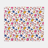 Farbenfrohe Blockmuster Zeichnend Kinderzimmer Fleecedecke (Vorderseite (Horizontal))