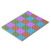 Farbenfrohe Blockstil-Checkerboard-Spirale Notizblock (Linke Seite)