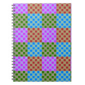 Farbenfrohe Blockstil-Checkerboard-Spirale Notizblock (Vorderseite)