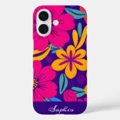 Farbenfrohe Blooms-Dopamin-Stil-Retro-Blume Case-Mate iPhone Hülle (Rückseite)