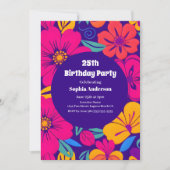 Farbenfrohe Blooms-Dopamin-Stil-Retro-Blume Einladung (Vorderseite)
