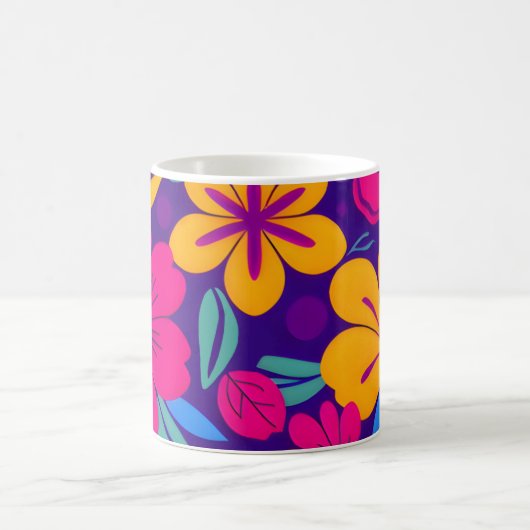 Farbenfrohe Blooms-Dopamin-Stil-Retro-Blume Kaffeetasse (Mittel)
