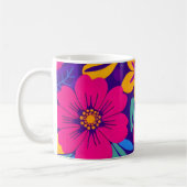 Farbenfrohe Blooms-Dopamin-Stil-Retro-Blume Kaffeetasse (Links)