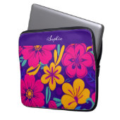Farbenfrohe Blooms-Dopamin-Stil-Retro-Blume Laptopschutzhülle (Vorderseite Links)