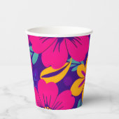 Farbenfrohe Blooms-Dopamin-Stil-Retro-Blume Pappbecher (Vorderseite)