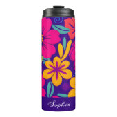 Farbenfrohe Blooms-Dopamin-Stil-Retro-Blume Thermosbecher (Vorderseite)