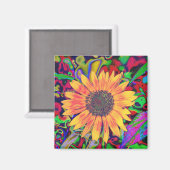 Farbenfrohe Blossom Square Magnet (Vorderseite/Rückseite)