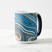 Farbenfrohe Blue and Gold Wirbel Tasse (VorderseiteRechts)
