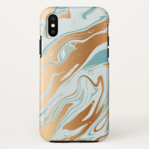 Farbenfrohe Blue Jade Golden Chrome Marble Case-Mate iPhone Hülle