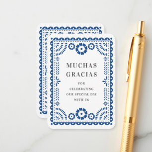 Farbenfrohe Blue Papado Picado Gastgeschenk Hochze Begleitkarte